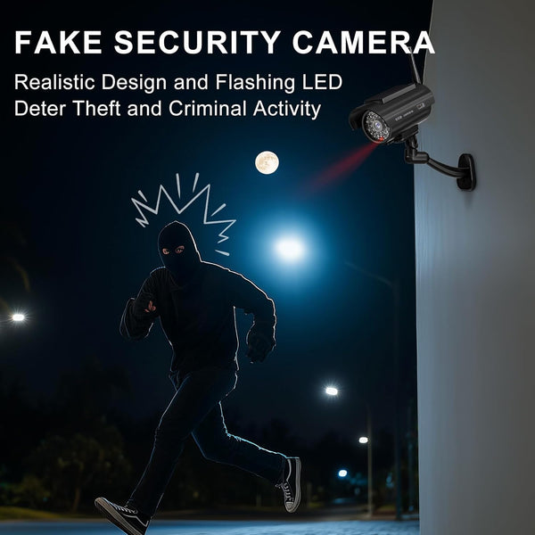 WALI Dummy Fake Security Camera With Blinking LED - Indoor/Outdoor Decoy CCTV Dome, 8 Pack With Warning Stickers - View #7