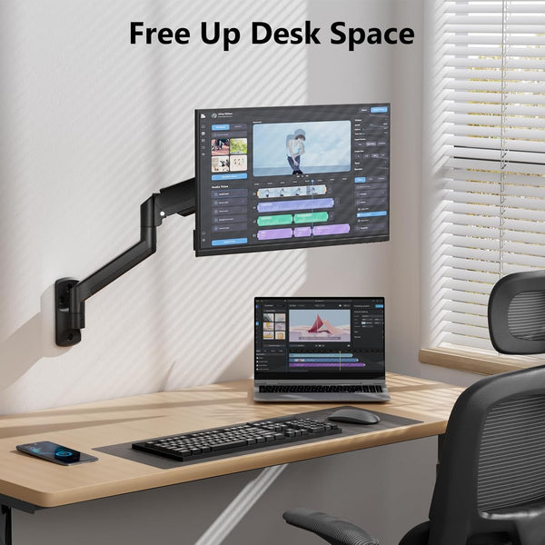 WALI Computer Monitor Wall Mount for 17 to 32 Inch Screens, Single Mon ...