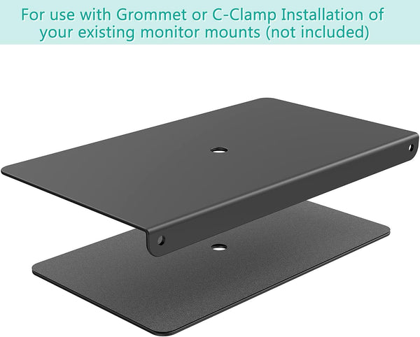 Monitor Mount Reinforcement Plate - Extra Large Steel Bracket For C-Clamp On Thin Or Glass Desks