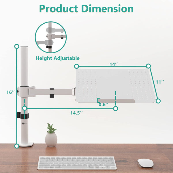 Laptop Mount Arm for Desk, White Laptop Tray M00LPW WALI ELECTRIC