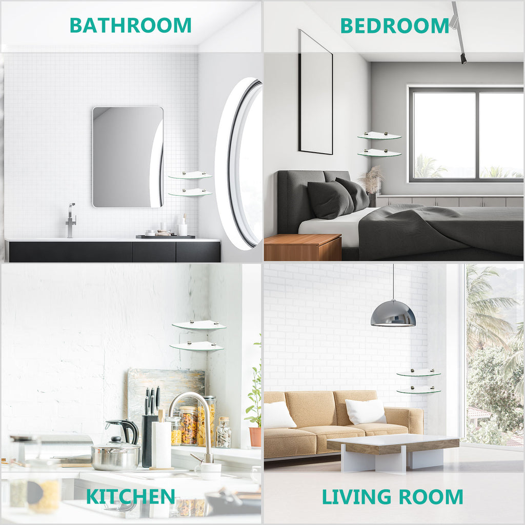 Corner Floating Wall Mounted Shelf CS002S