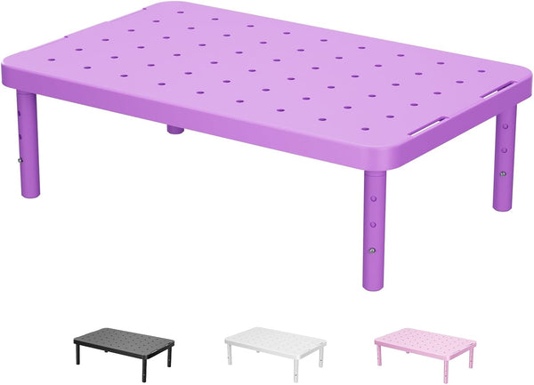 WALI Computer Monitor Stand for Desk, Adjustable Laptop Riser, Desk Monitor Stand Underneath Storage for Office, Home, School Supplies (PTT001-V), 1 Pack, Violet