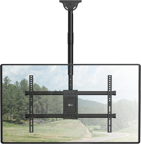 WALI Ceiling TV Mount for Most 37 to 80 inch Flat Screen Display, Hanging TV Mount Bracket with Swivel, Tilt Fits LED, LCD, OLED 4K TVs up to 110lbs, Max Mounting Holes 600x400mm (CM3770), Black