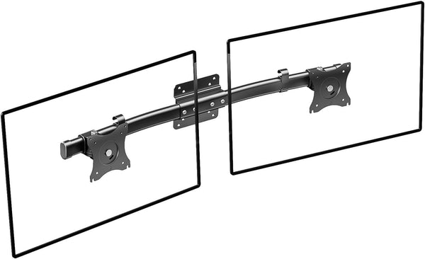 WALI Dual Monitor Wall Mount, Single to Double Bracket Adapter, Horizontal Assembly Arm for 2 Screen up to 27 inch (012ARM), Black