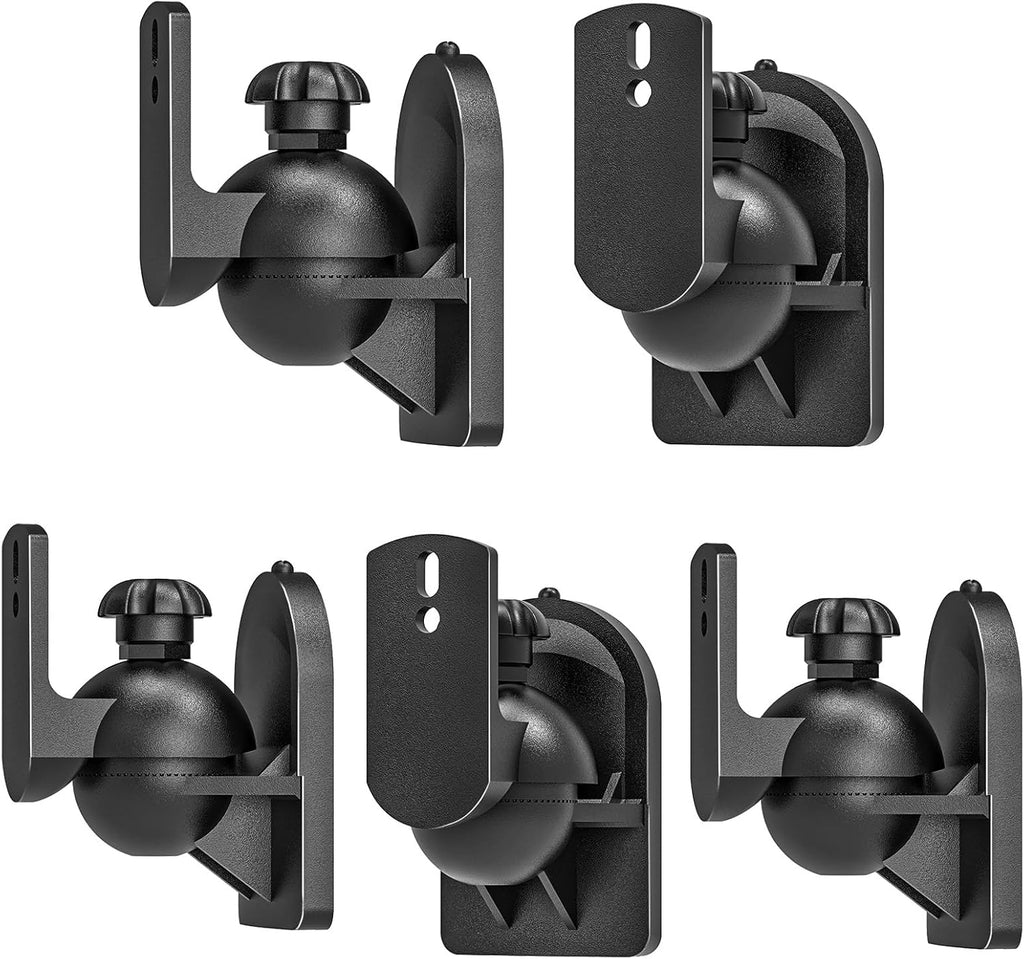 WALI Speaker Wall Mounts, Bookshelf Speaker Wall Mount Brackets, Surround Sound Speaker Mounts, Hold up to 7.7 lbs, (SWM602), 5 Pack, Black (Black, 5 Pack)