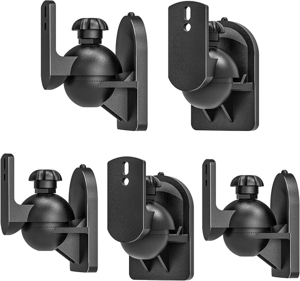 WALI Speaker Wall Mounts, Bookshelf Speaker Wall Mount Brackets, Surround Sound Speaker Mounts, Hold up to 7.7 lbs, (SWM602), 5 Pack, Black (Black, 5 Pack)