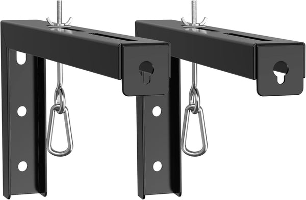 WALI Universal Projector Screen Ceiling Mount, Wall Hanging Mount L-Brackets, 12 inch Adjustable Extension with Hook Kit, Perfect Projector Screen Placement Hold up to 80 lbs (PSM001XL-B), Black