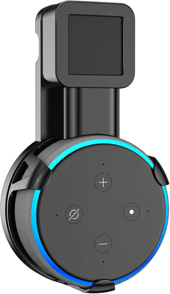 WALI Outlet Wall Mount, Holder Stand for Echo Dot 3rd Gen, Smart Home Speakers Plug Mount for Alexa with Cable Management, (AMM002-B), 1 Pack, Black