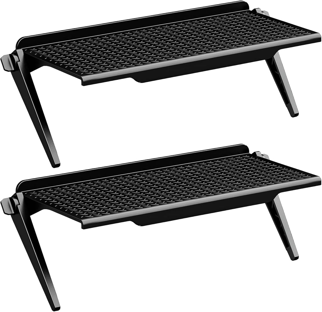 WALI TV Top Shelf, TV Accessory Storage Shelf, for Remote Control, Media Boxes and Home Decor, 11.8 Inch Tray (TSP002-2B), 2 Pack, Black