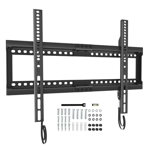 WALI TV Wall Mount Bracket for 37-90 Inch Flat Curved TVs up to 165 lbs, Low Profile Wall Mount Holds Your TV 1.1 Inch from The Wall, Mounting Holes up to 600x400mm (TTM-2), Black