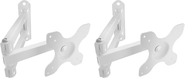 WALI TV Wall Mount Articulating LCD Monitor Full Motion Extension Arm Tilt Swivel for Most 13 to 32 inch LED TV Flat Panel Screen with Mounting Holes up to 100x100mm, 2 Packs (1330LM-2W), White