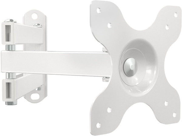 WALI TV Wall Mount Articulating LCD Monitor Full Motion 15 inch Extension Arm Tilt Swivel for Most 13 to 32 inch LED TV Flat Panel Screen with Mounting Holes up to 100x100mm (1330LM-W), White