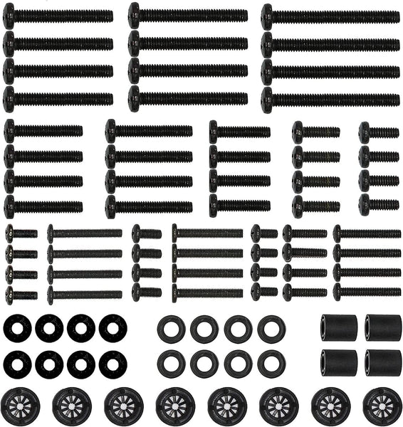 WALI Universal TV Mounting Hardware Kit Set Includes M4 M5 M6 M8 TV Screws and Spacer Fit Most TVs up to 80 inch (UVSP), Black