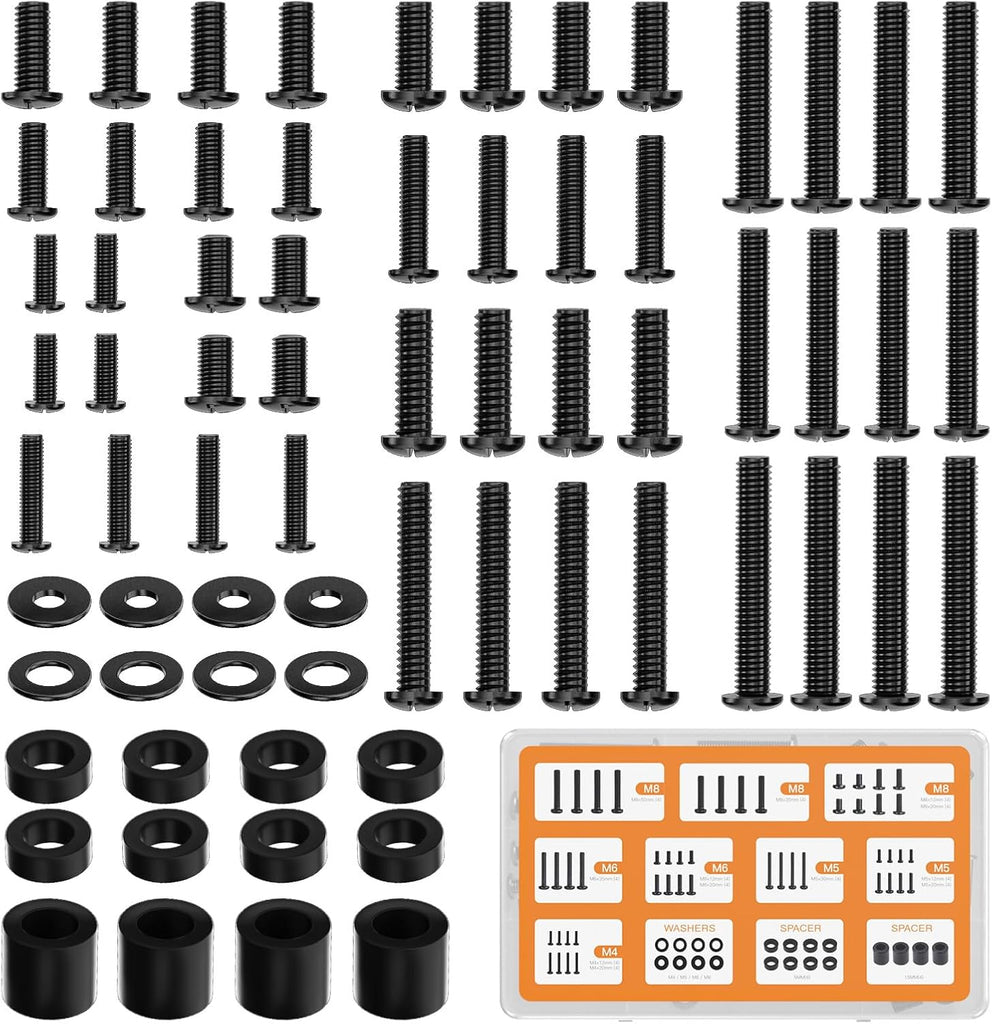 WALI Universal TV Mounting Hardware Set, M4,M5,M6,M8 Screws (UVSP) | TV Mount Screw Kit – Fits Most TVs / Monitor Up To 80". Includes Replacement Screws, Washers & Spacers