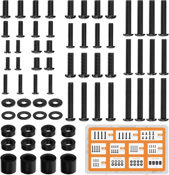 WALI Universal TV Mounting Hardware Set, M4,M5,M6,M8 Screws (UVSP) | TV Mount Screw Kit – Fits Most TVs / Monitor Up To 80". Includes Replacement Screws, Washers & Spacers