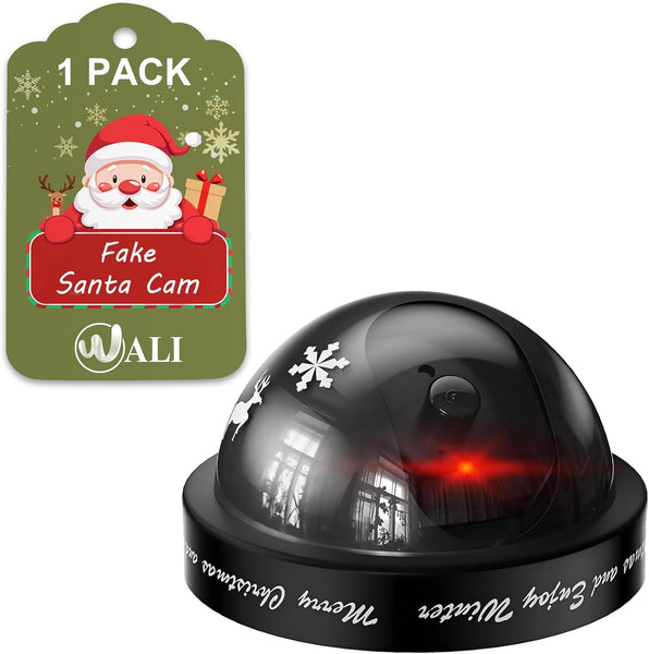 WALI Santa Cam, Santa Camera Ornament with Realistic Red Flashing Light, Fake Dummy Security Camera Motivate Kids and Prevent Grinch Mischief, Perfect Christmas Decor Indoor & Outdoor-1 Pack(SD-1-CH)