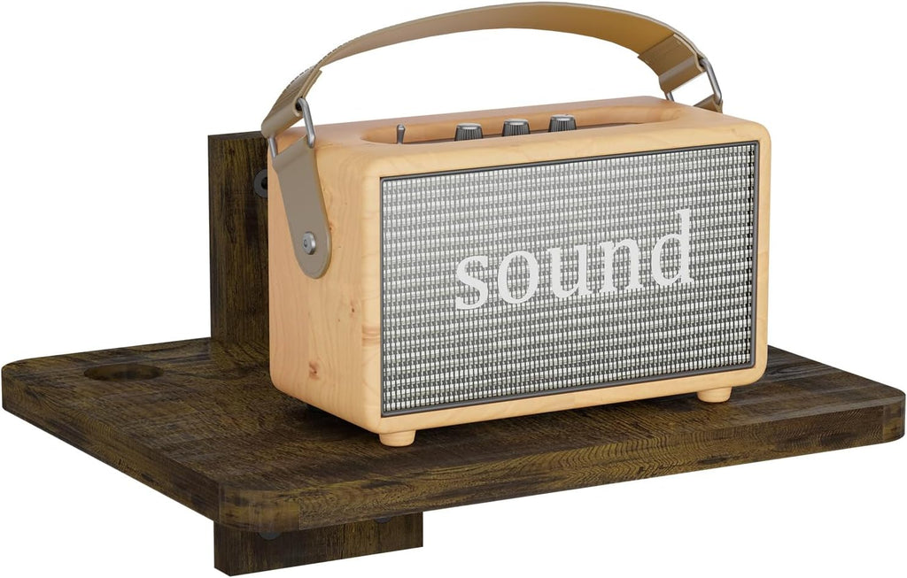 WALI Projector Wall Mount Shelf, Holds Up to 22lbs, Wooden Floating TV Stand Projector Shelf Cable Box Shelves Gaming Media Shelves Living Room Wall Mount (CS201NC), 1 Shelf