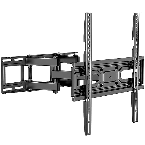 WALI TV Wall Mount Bracket Full Motion Articulating Extend Dual Arm for Most 26-55 inches LED, LCD, OLED Flat Screen TVs up to 99lbs VESA 400x400mm with Tilting for Display (FTM-2), Black