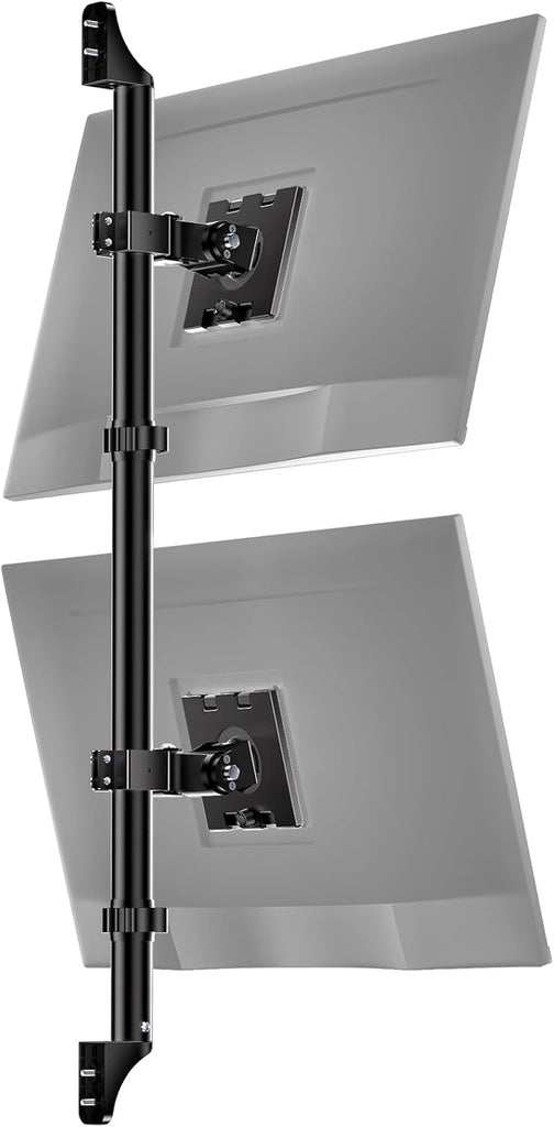 WALI Dual Monitor Wall Mount - Heavy Duty Wall Mount,Vertical Monitor Stand for 17-49 inch Screens,Holds up to 44 lbs per Screen,VESA 75x75/100x100mm,(012ARMV-49) Black