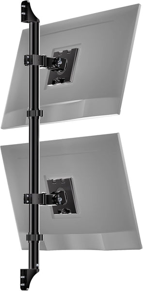 WALI Dual Monitor Wall Mount - Heavy Duty Wall Mount,Vertical Monitor Stand for 17-49 inch Screens,Holds up to 44 lbs per Screen,VESA 75x75/100x100mm,(012ARMV-49) Black
