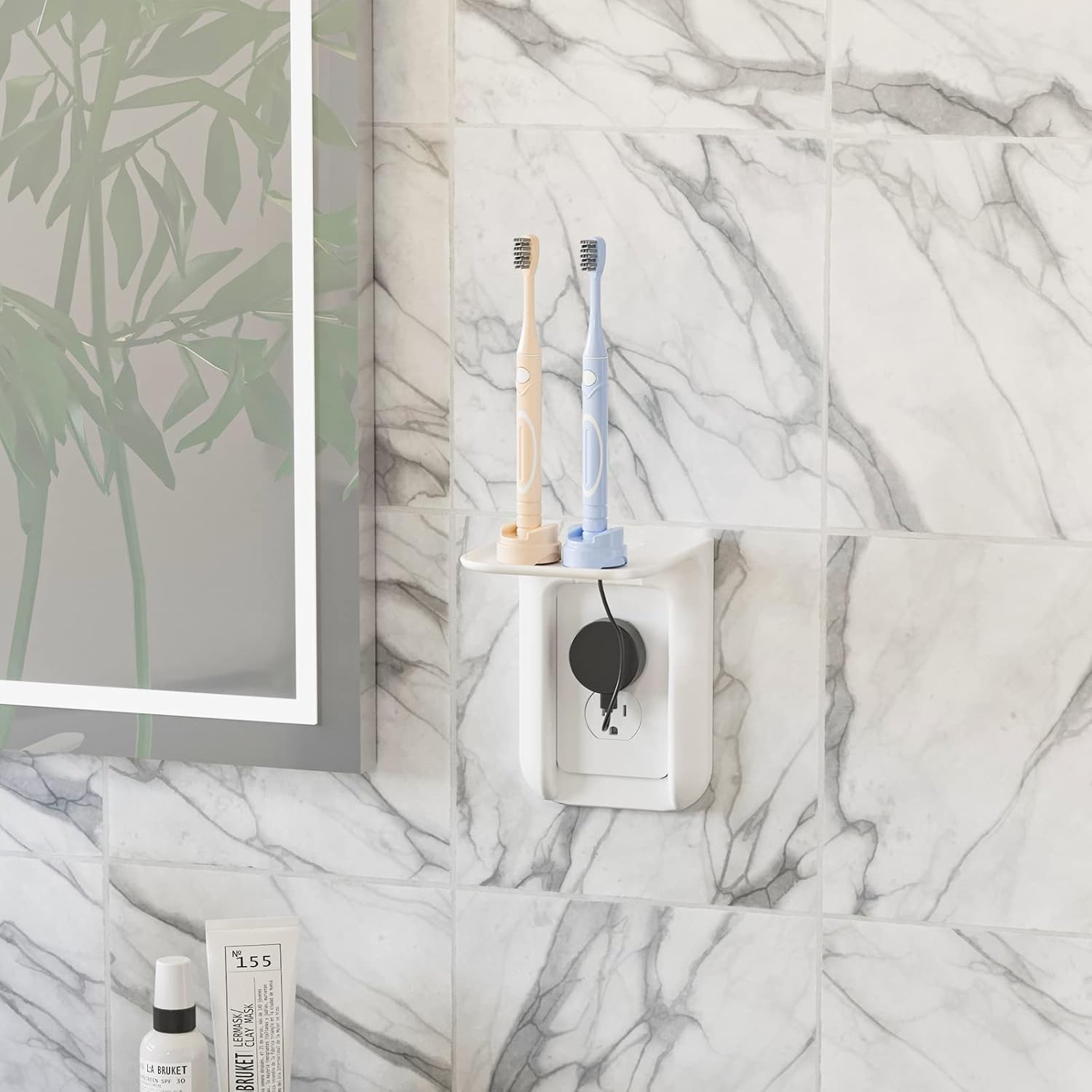 Wali Outlet Shelf Wall Holder , Fit For Duplex GFCI Decorative Outlet Shell Space Saving Smart Home Speaker E 995775