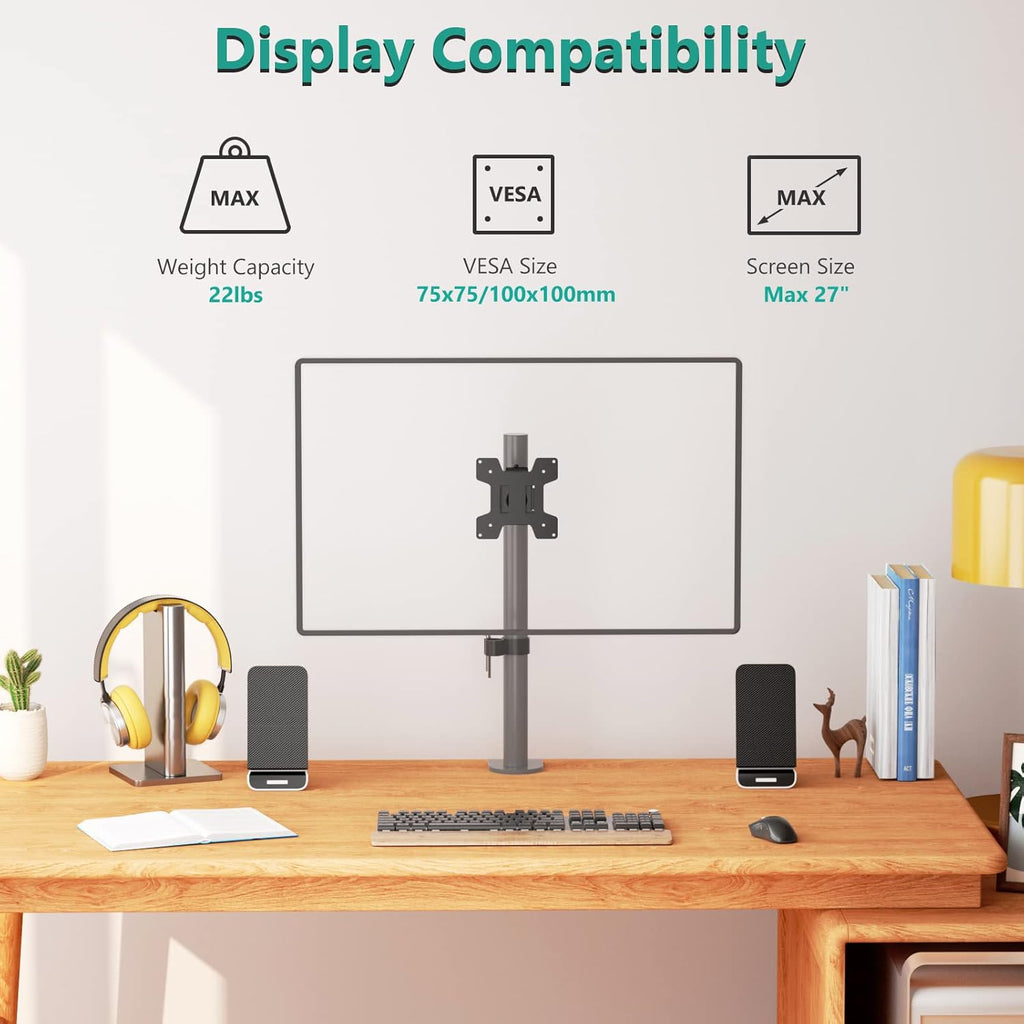 WALI Mounting Plate for Monitor System, Holes 75 by 75 mm and 100 by 100 mm (VES01), Black