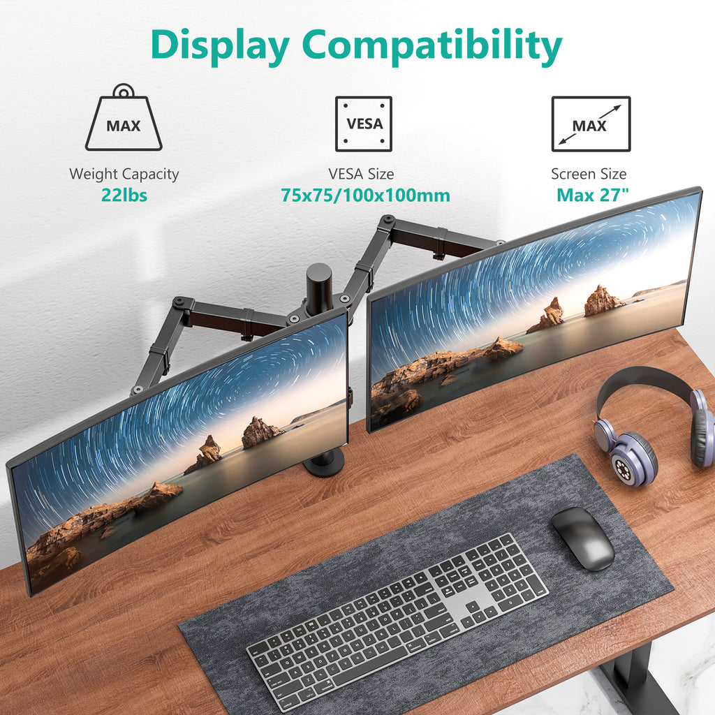 Dual Monitor Desk Mount Stand M002
