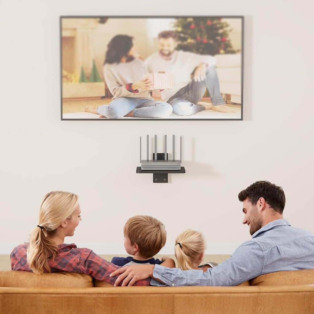 WALI Projector Wall Mount Shelf, Up to 22 lbs, Wooden Floating TV Stand DVD Stand Projector Stand Cable Box Stand Router Stand Game Stand Media Stand Living Room Stand Wall Mount (CS201NB), 1 Shelf