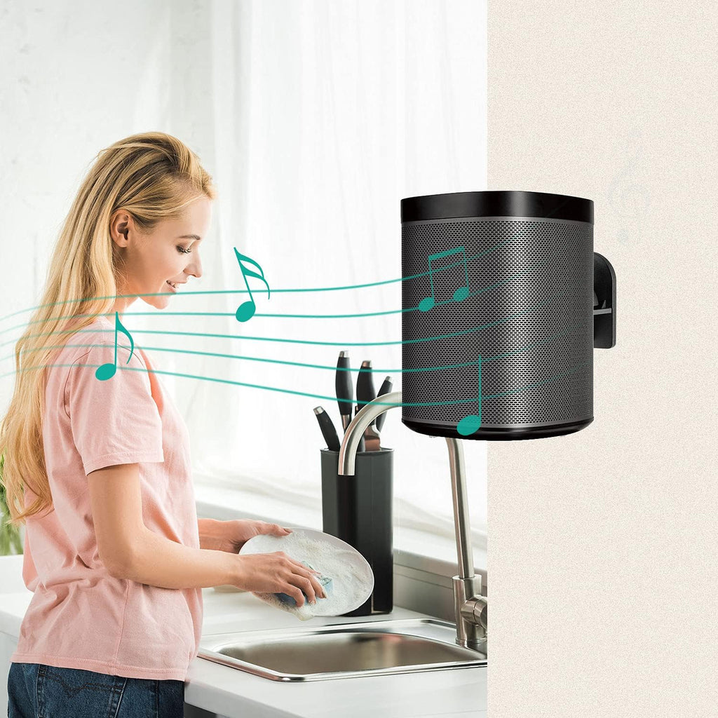 WALI Speaker Wall Mounts, Bookshelf Speaker Wall Mount Brackets, Surround Sound Speaker Mounts, Hold up to 7.7 lbs, (SWM602), 5 Pack, Black (Black, 5 Pack)