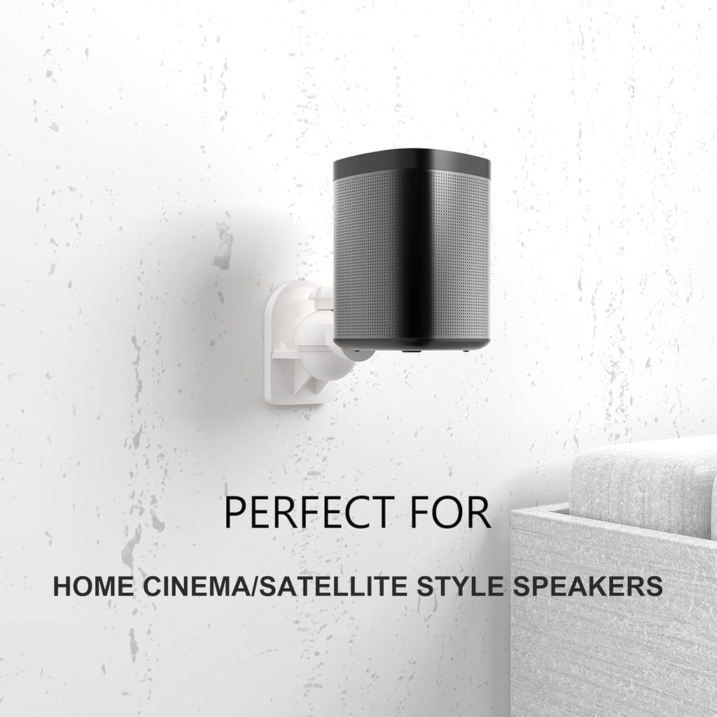 WALI Speaker Wall Mounts, Bookshelf Speaker Wall Mount Brackets, Surround Sound Speakers Mounts, Hold up to 7.7 lbs, (SWM402-W), 4 Pack, White