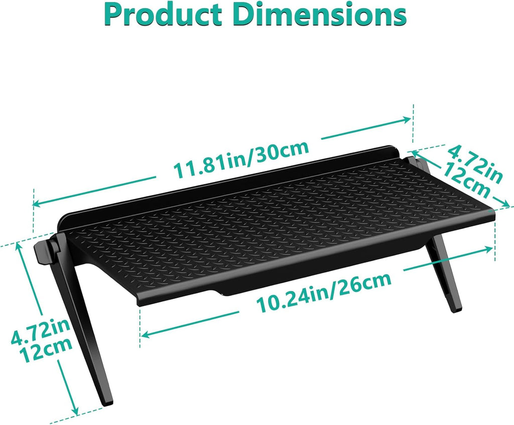 WALI TV Top Shelf, TV Accessory Storage Shelf, for Remote Control, Media Boxes and Home Decor, 11.8 Inch Tray (TSP002-2B), 2 Pack, Black