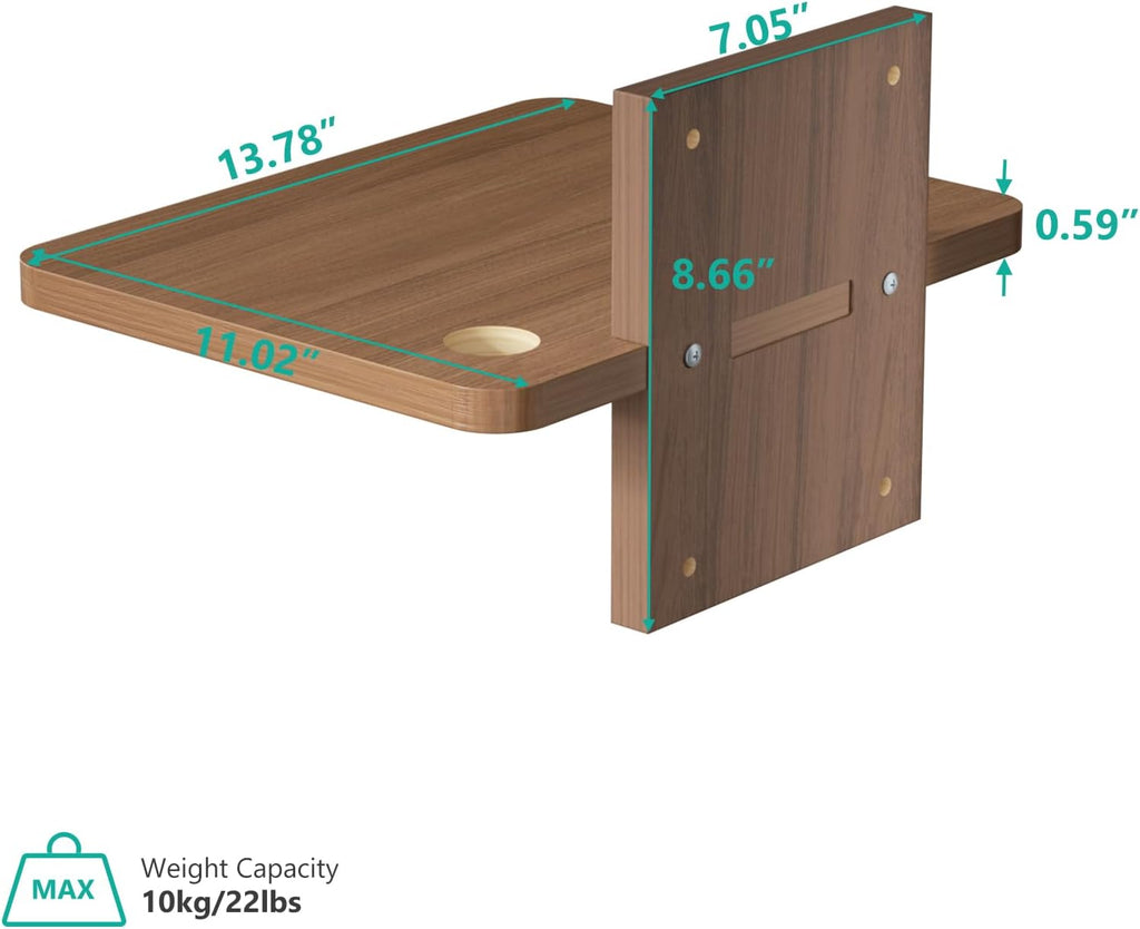 WALI Floating TV Shelves for Wall, Projector Shelf Holds Up to 22lbs, Wooden Wall Mounted Shelves for DVD Players, Cable Boxes, Game Consoles, Living Room Decor Accessories (CS201N), 1 Shelf, Wood