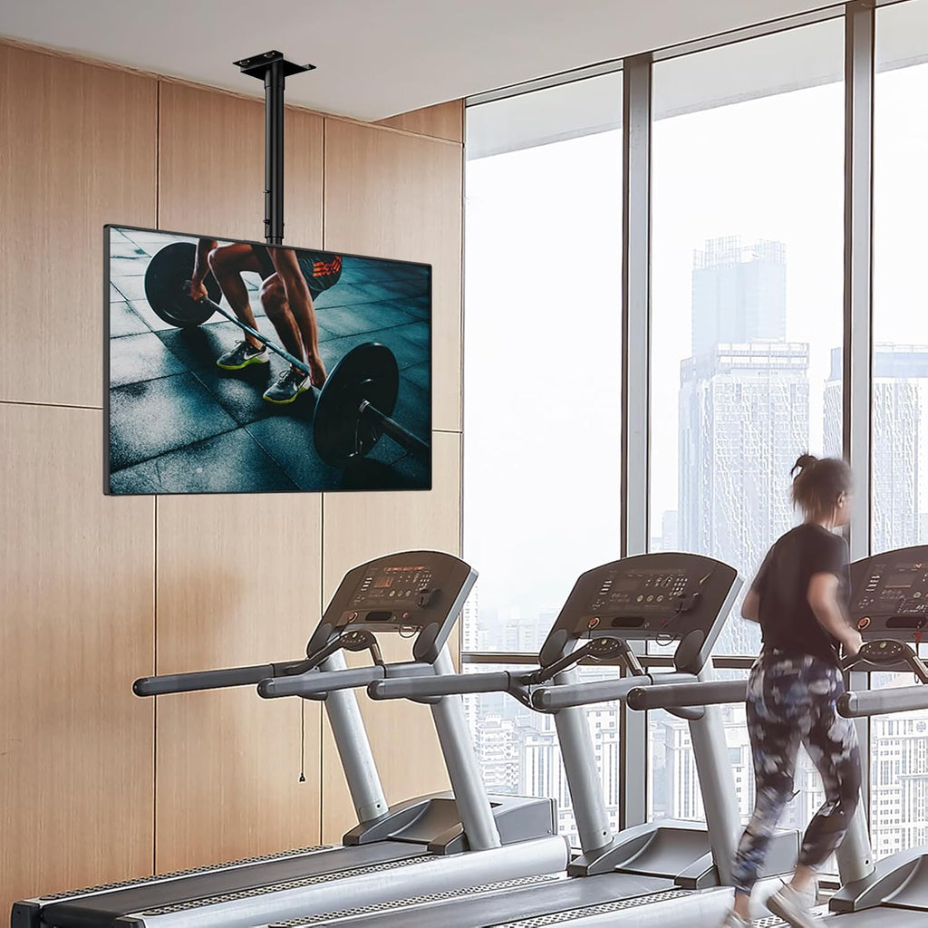 WALI Ceiling TV Mount for 42-90 inch, Hanging Adjustable TV Ceiling Mount Bracket Fits Most LED, LCD, OLED 4K TVs, Holds up to 220lbs, Max Mounting Holes 800x400mm (CM4290), Black