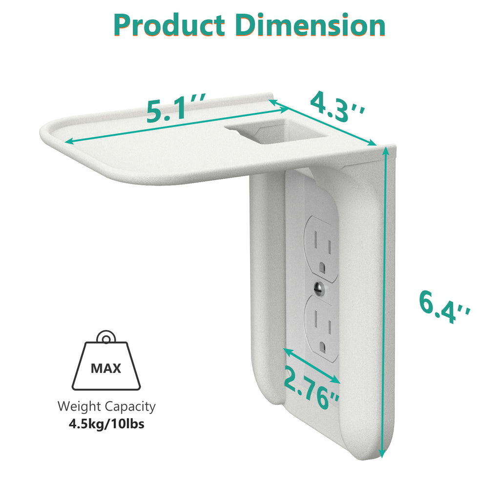 Wall Outlet Shelf Holds up to 10 lbs OLS001-W