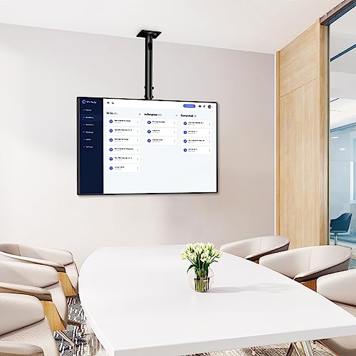 WALI TV Ceiling Mount Adjustable Bracket Fits Most LED, LCD, OLED and Plasma Flat Screen Display 23 to 43 Inch, up to 110 Lbs, Mounting Holes 200x200mm (CM2343), Black