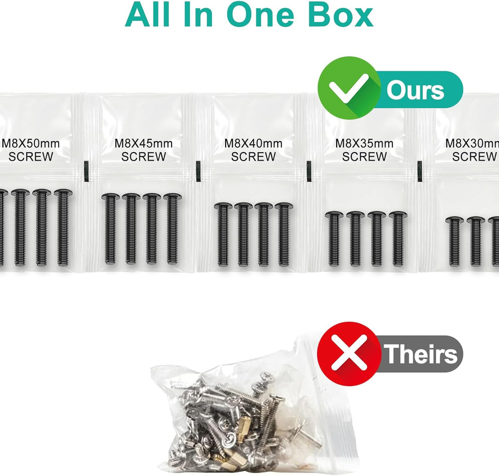 WALI Universal TV Mounting Hardware Kit Set Includes M4 M5 M6 M8 TV Screws and Spacer Fit Most TVs up to 80 inch (UVSP), Black