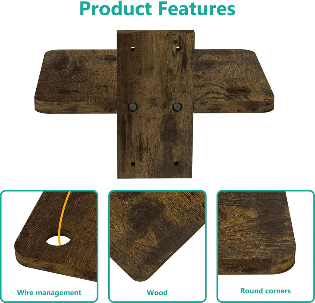 WALI Projector Wall Mount Shelf, Holds Up to 22lbs, Wooden Floating TV Stand Projector Shelf Cable Box Shelves Gaming Media Shelves Living Room Wall Mount (CS201NC), 1 Shelf