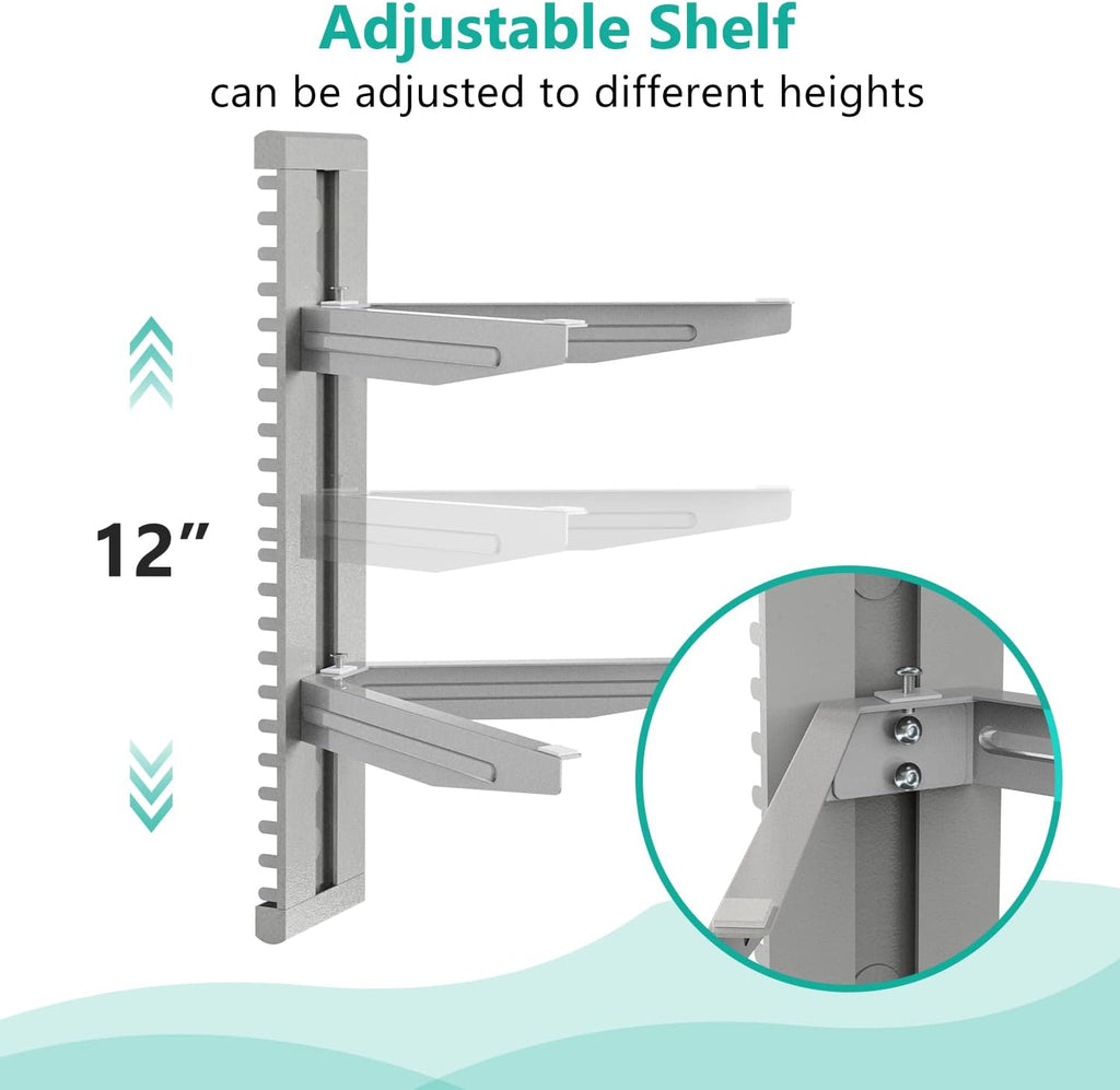 WALI Floating Entertainment Center Shelves, Holds Up to 17.6lbs, TV Shelf with Strengthened Tempered Glasses for DVD Players, Cable Boxes, Games Consoles, TV Accessories (CS202S), 2 Shelf, Silver