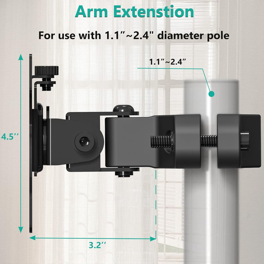 WALI Mount Plate for Universal Monitor Mounting System, Fits 1.1 to 2.4 inch Diameter Pole, Mounting Holes for 75 by 75 mm and 100 by 100mm (VES02), Black