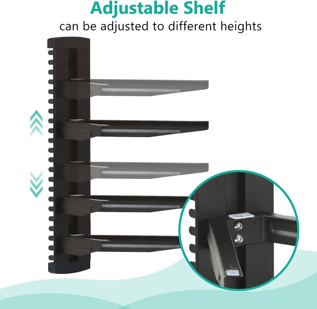 WALI Floating Entertainment Center Shelves, Holds Up to 17.6lbs, TV Shelf with Strengthened Tempered Glasses for DVD Players, Cable Boxes, Games Consoles, TV Accessories (CS303B), 3 Shelf, Black