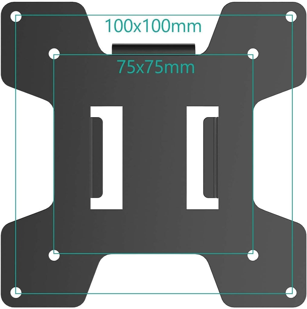 WALI Mounting Plate 75 by 75 mm to 100 by 100 mm Only for WALI Monitor Mounting System (VESA-1), 1 Pack, Black