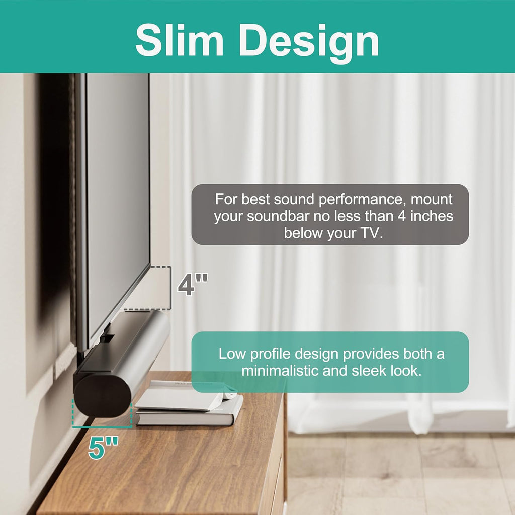 WALI Soundbar Mount Compatible with Sonos Arc & Sonos Arc Ultra, Soundbar Mount Under or Above TV, Hidden Design, Hardware Kit Included (SON003T-B)