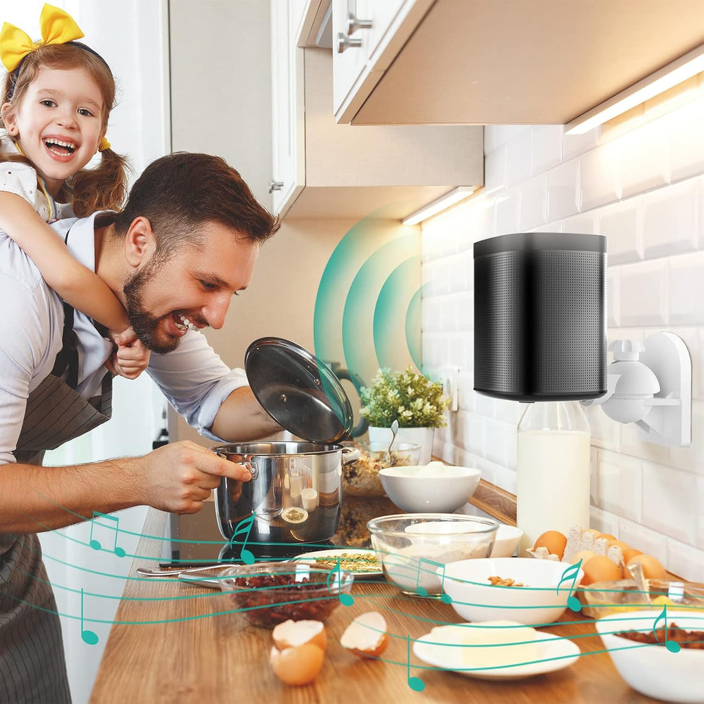 WALI Speaker Wall Mounts, Bookshelf Speaker Wall Mount Brackets, Surround Sound Speaker Mounts, Hold up to 7.7 lbs, (SWM202-W), 2 Pack, White