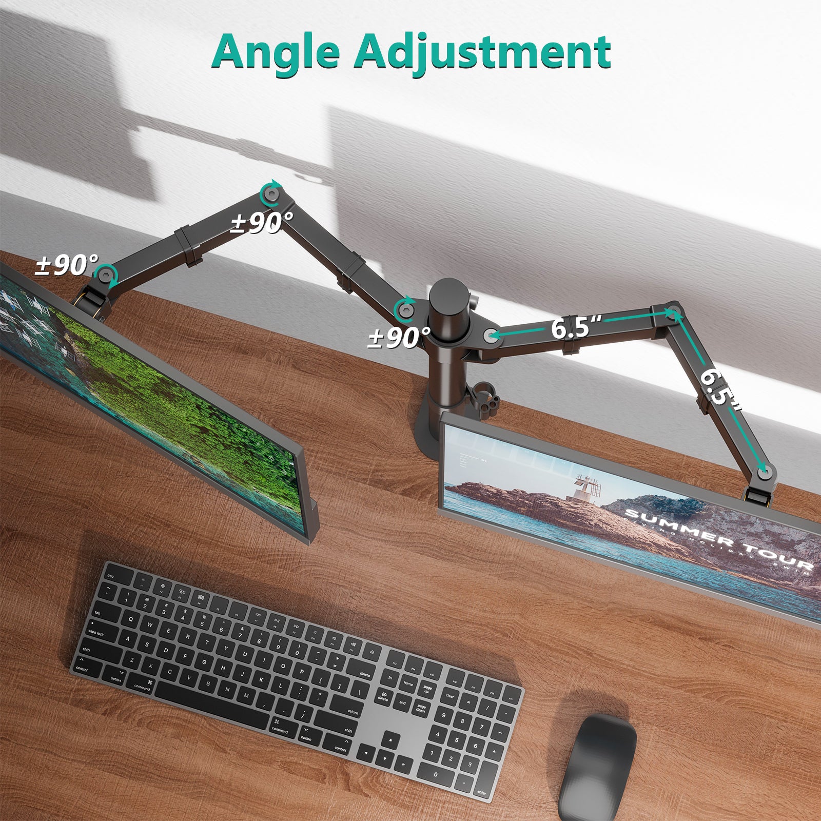 Dual LCD Monitor Mount Stand Fits Two Screens up to 27
