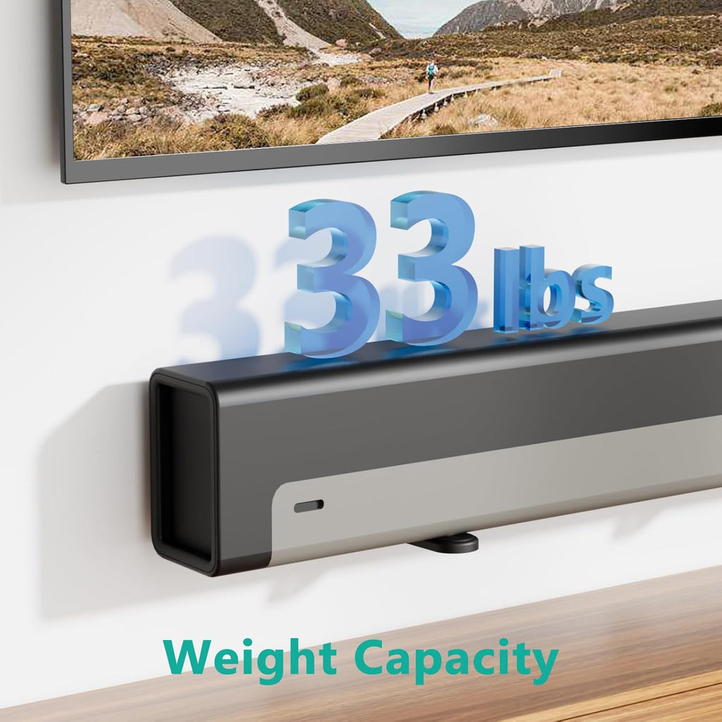 WALI Sound Bar Mounts Under TV, Universal Soundbar Wall Mount Shelf with Anti-Skid Pad, Drywall Studless Soundbar Mount Easy to Install for All Types of Wall (SLK203), Black