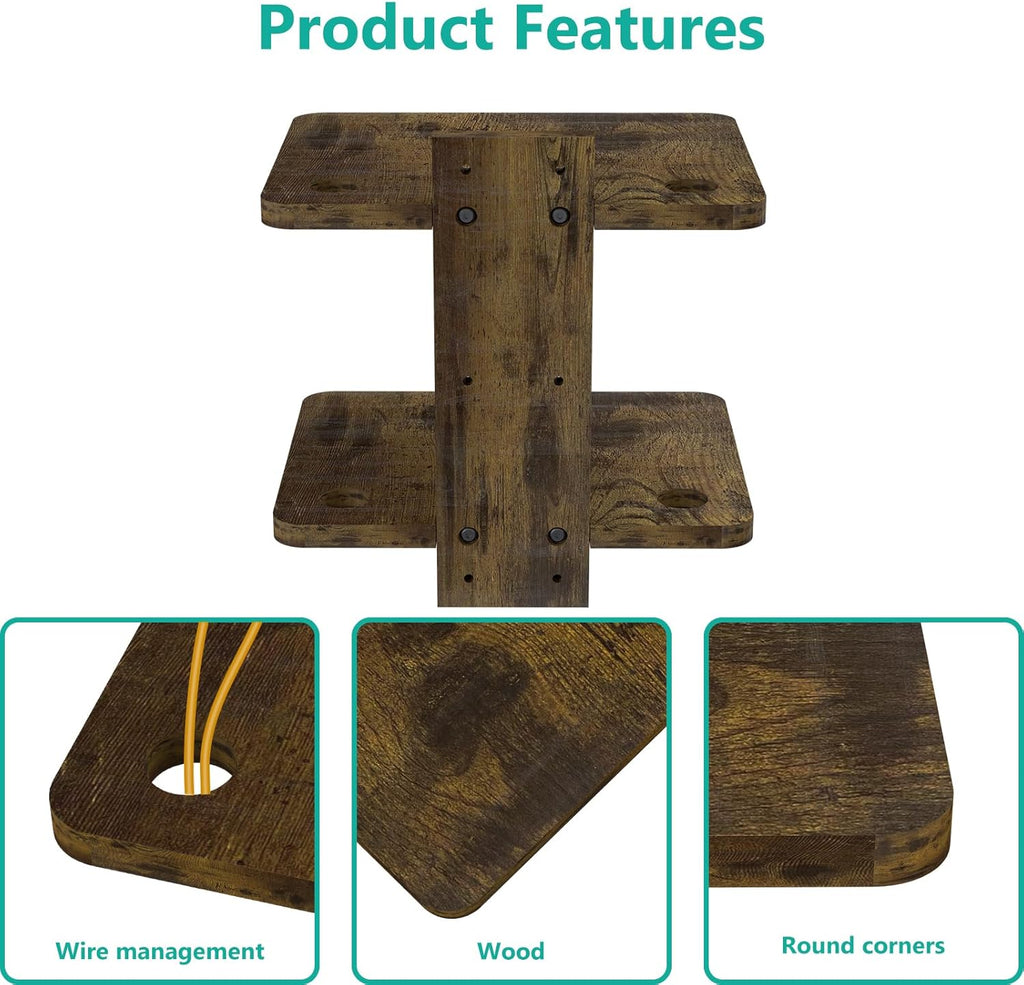 WALI Projector Mount Floating TV Shelf, Holds Up to 22lbs, Wooden Wall Mounted Shelves Under TV Shelf for DVD Players, Cable Boxes, Routers, Game Consoles, PlayStation Accessories (CS202NC), 2 Shelves