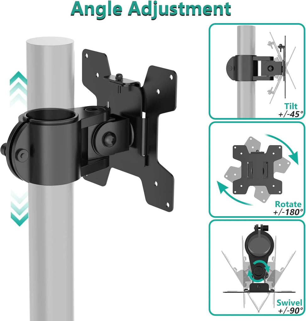 WALI Mounting Plate for Monitor System, Holes 75 by 75 mm and 100 by 100 mm (VES01), Black