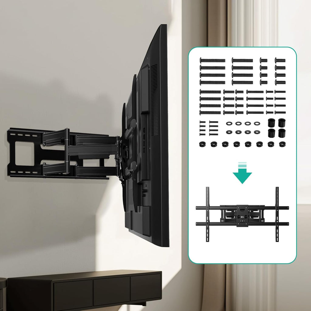 WALI Universal TV Mount Hardware Kit Includes M4 M5 M6 M8, Fit Most up to 80 inches TV/Monitor Mounts (UVSP-N), Black