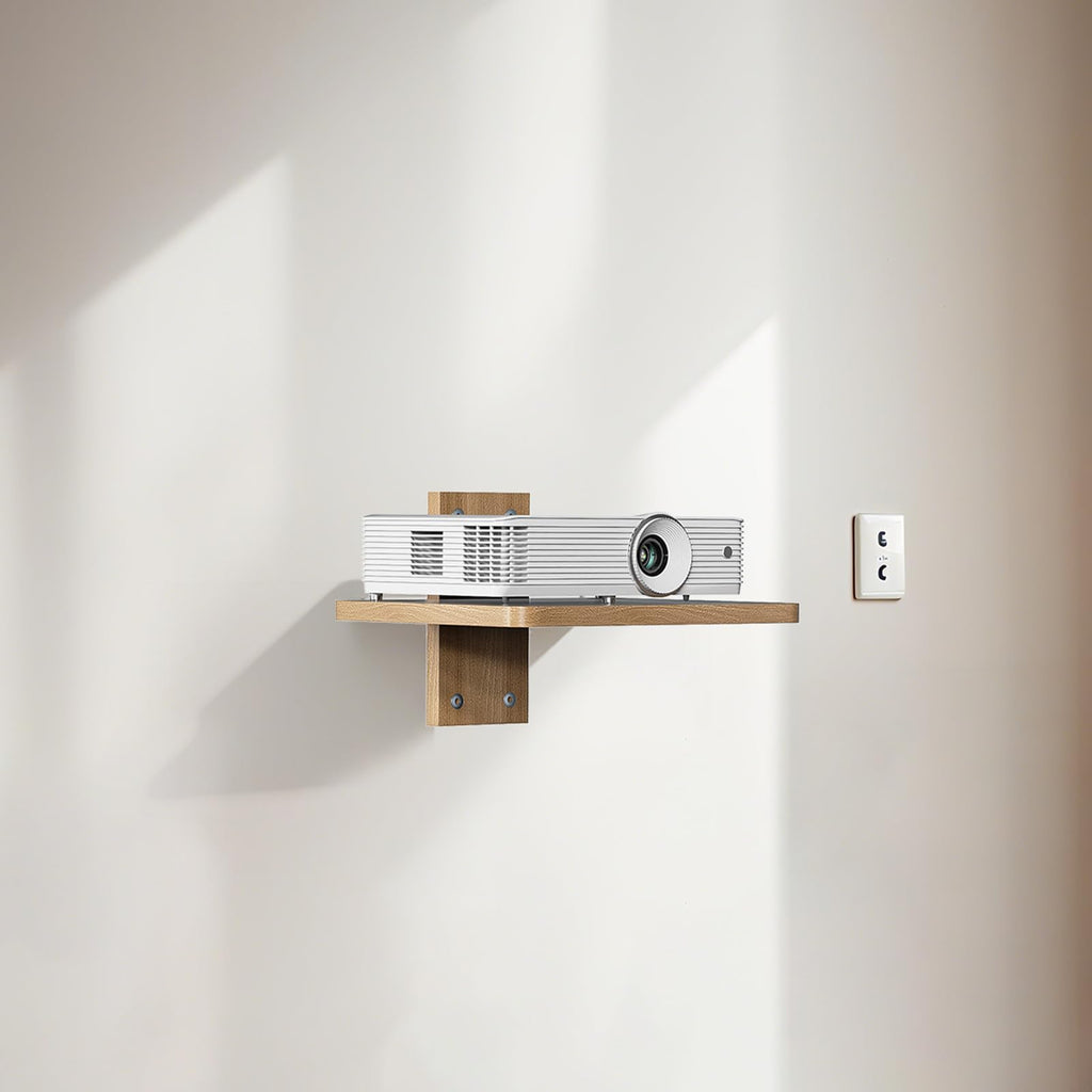 WALI Projector Shelf Floating TV Shelves Holds Up to 22lbs, Projector Wall Mount Shelves for DVD Players, Cable Boxes, Game Consoles, Living Room Decor Accessories (CS201N), 1 Shelf, Wood