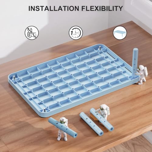 WALI Computer Monitor Stand for Desk, Adjustable Laptop Riser, up to 44 lbs|Desk Monitor Riser Underneath Storage, Fits Notebook, Laptops, Printers, for Home, Office, School(PTT001-S), 1 Pack, Blue